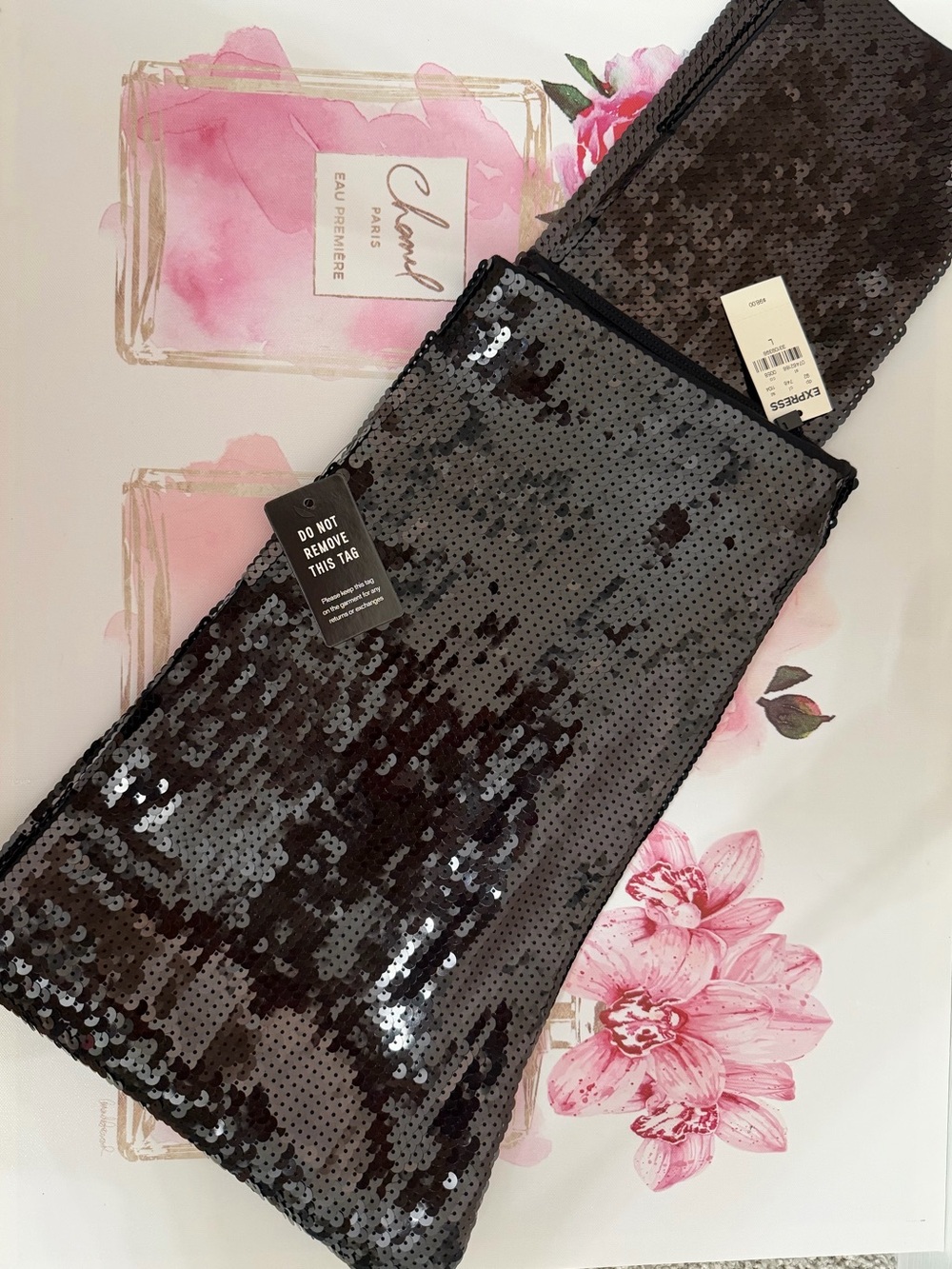 NWT Express Black Sequin Leggings